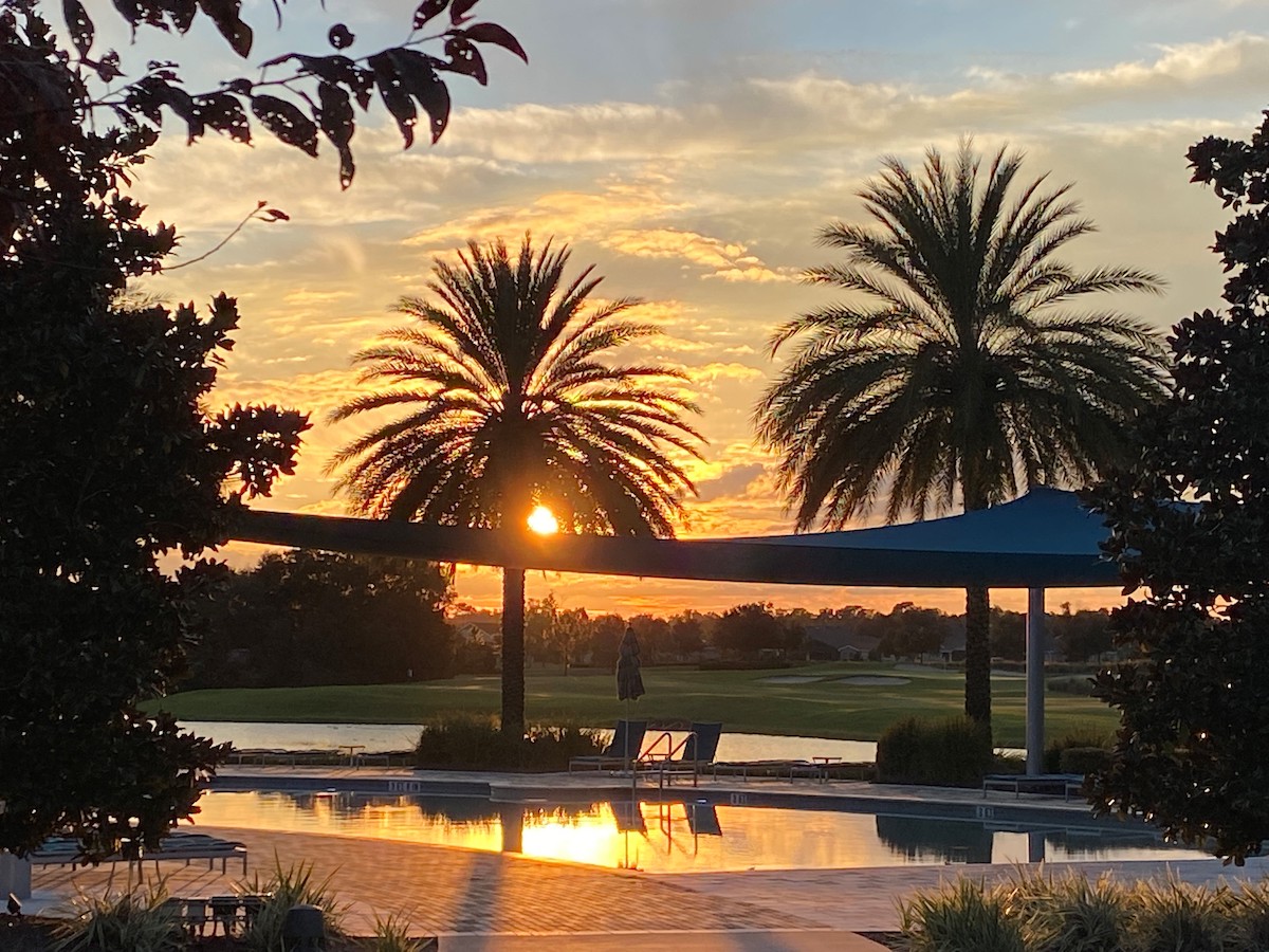 Sunset at Ocala Preserve Pool & Lake