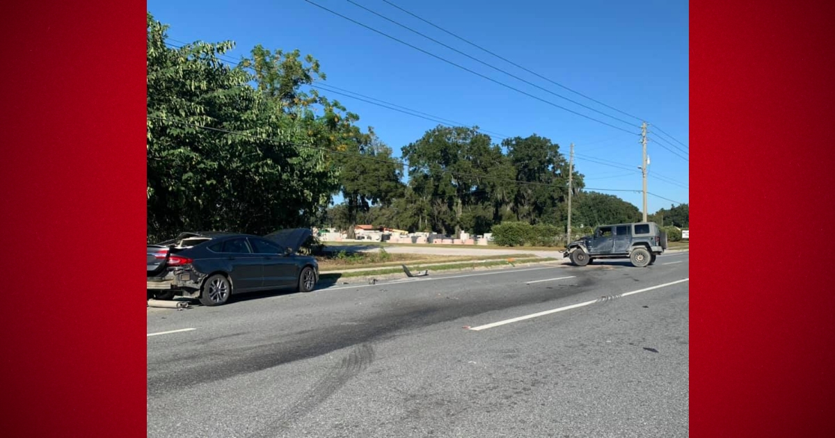 Traffic accident on W Silver Springs Boulevard blocks all lanes two people trauma alerted to hospital