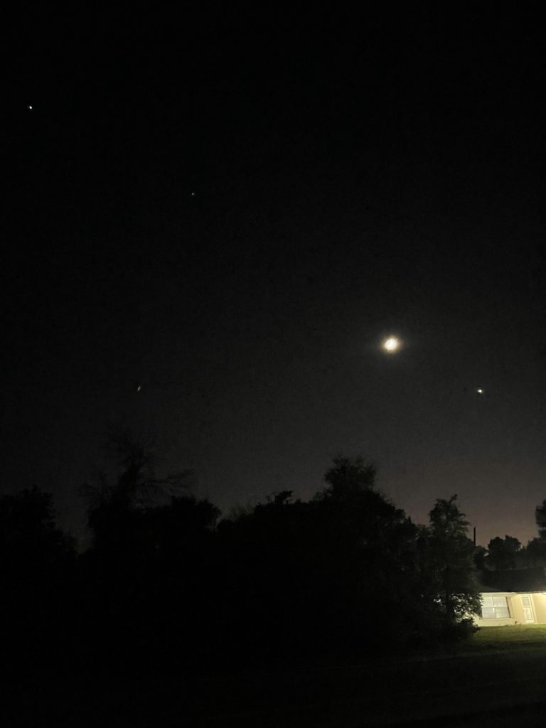 Moon With Visible Planets In Marion Oaks