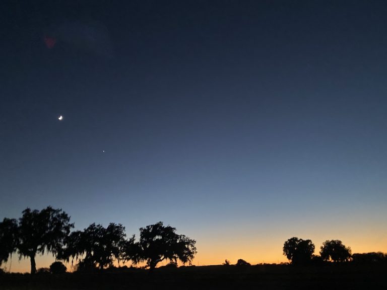 Venus And Waxing Crescent Moon Over SW Ocala