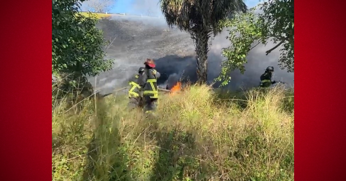 Ocala firefighters extinguish grass fire near SW Broadway Street 1