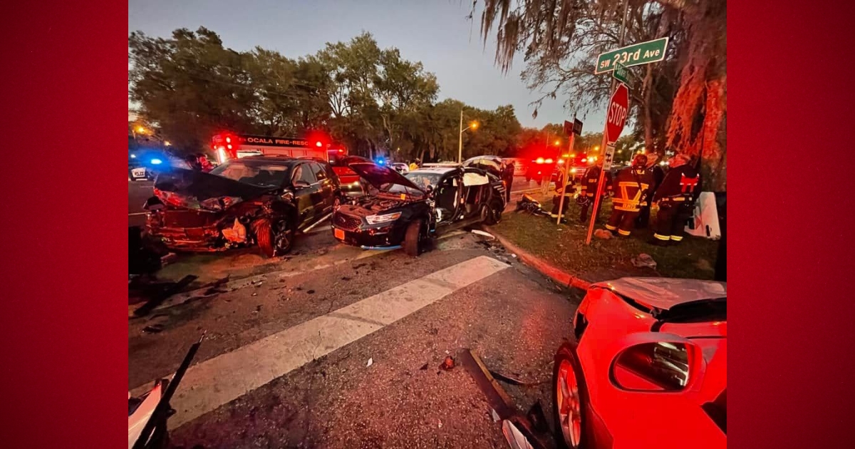 Ocala police officer involved in three vehicle crash on W Silver Springs Boulevard