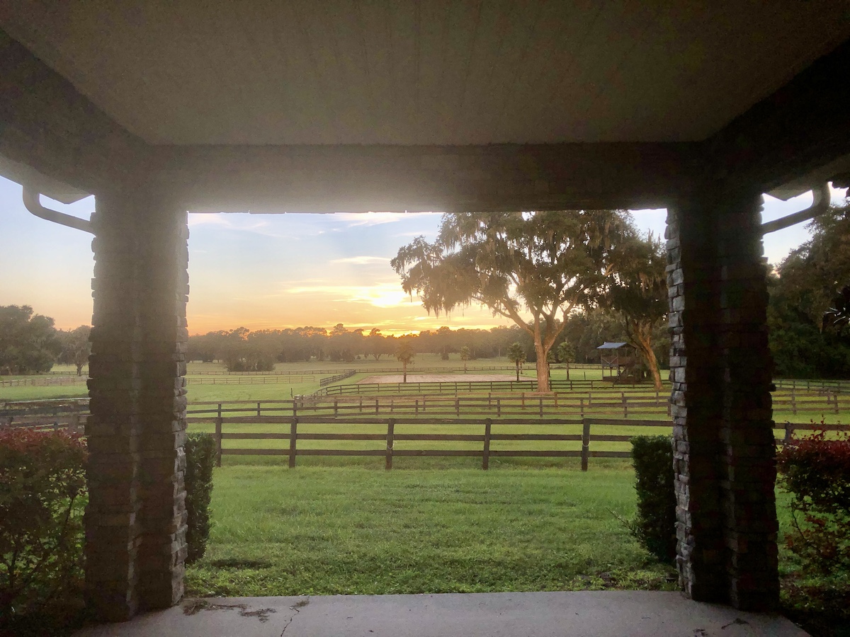 Sunset Over Dreamfield Stables South In Ocala