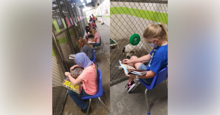 Humane Society of Marion County inviting children to read to dogs