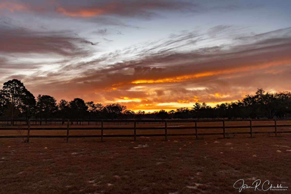 Glowing Sunset Over Bronson In Levy County