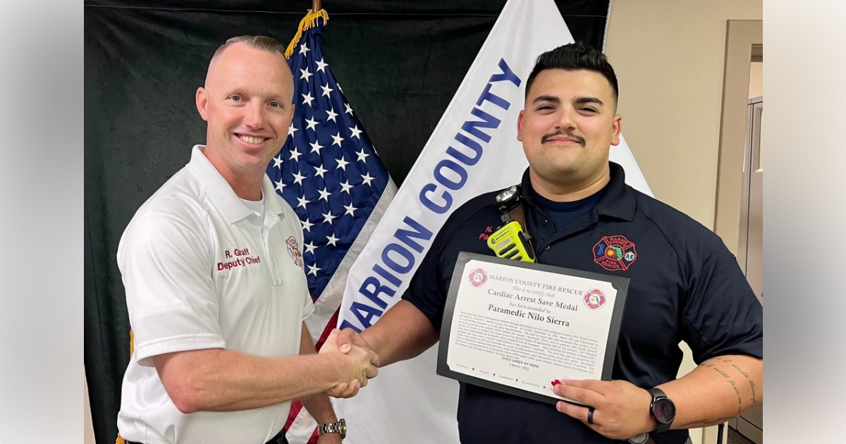 Marion County paramedic8217s actions help save life of elderly patient