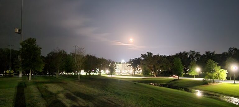 Worm Moon Over The Equestrian Hotel At The World Equestrian Center In Ocala