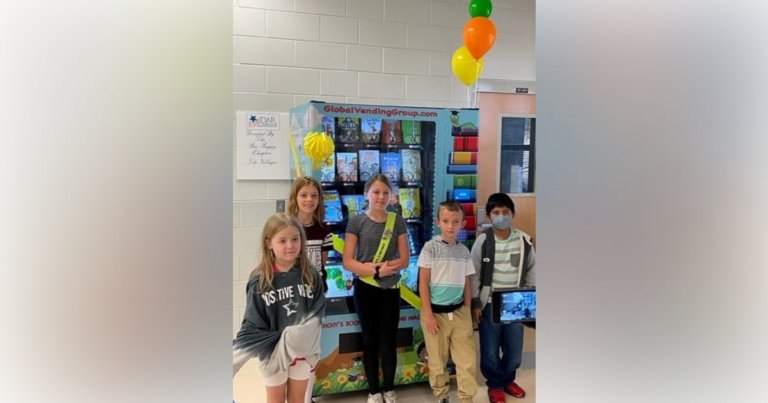 Bookworm vending machine arrives at Stanton-Weirsdale Elementary School