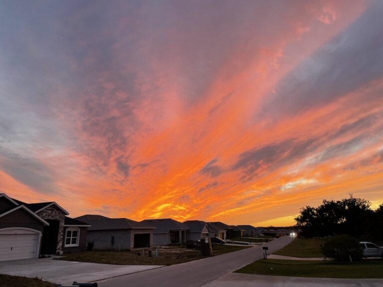 Sunset Over New Home Construction In Ocala’s Summercrest Subdivision