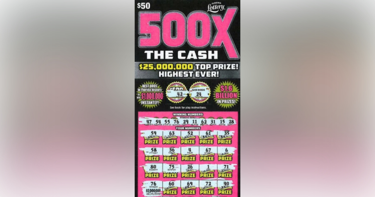 Florida visitor wins $1 million prize from scratch-off ticket purchased at Gainesville grocery store