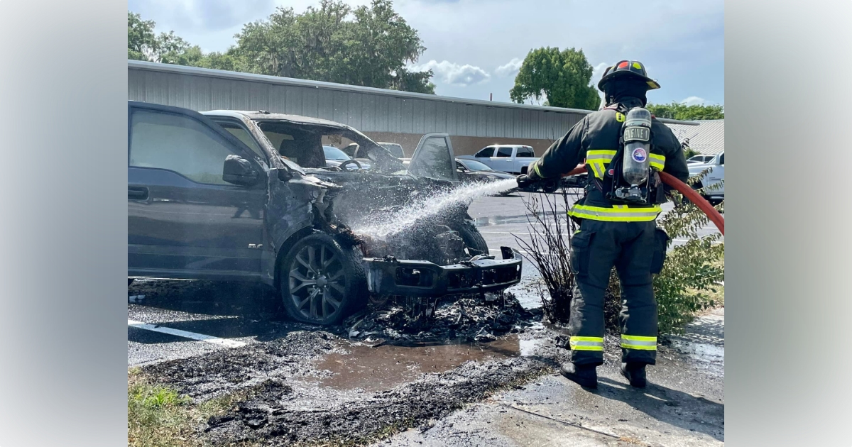 No injuries after pickup truck becomes engulfed in flames on N Magnolia Avenue 2
