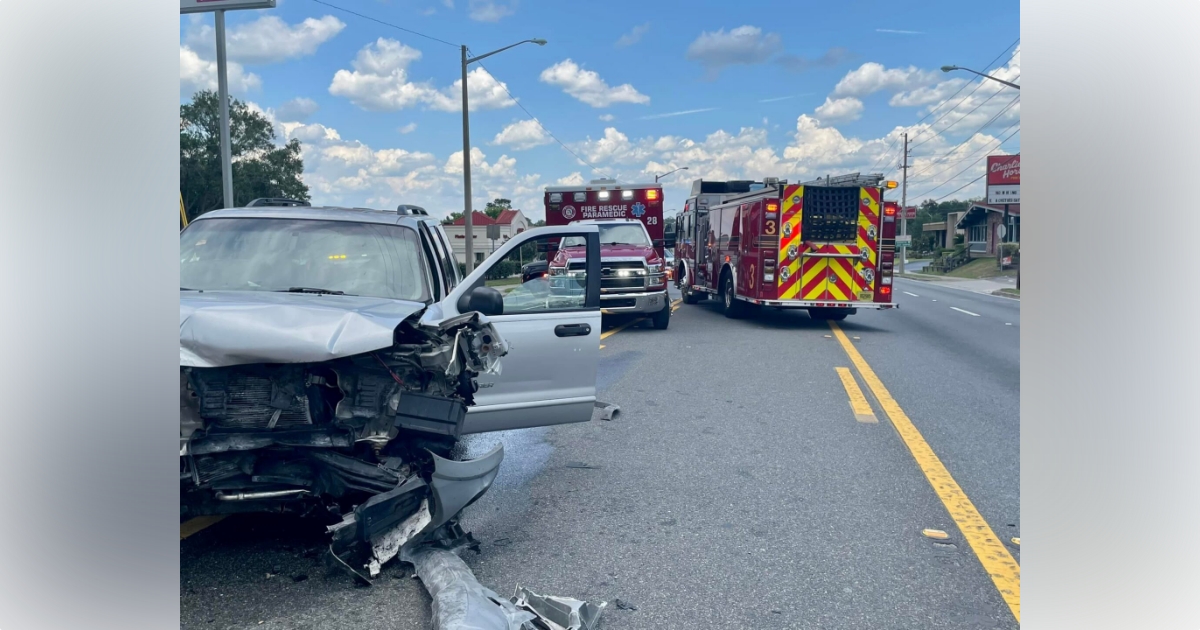 Two people hospitalized after collision with rollover on Silver Springs Boulevard 