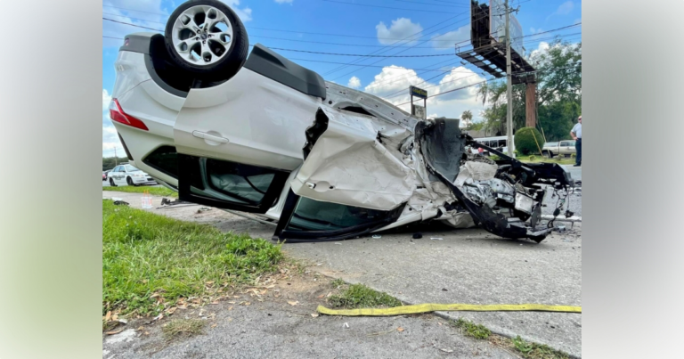 Two people hospitalized after collision with rollover on Silver Springs Boulevard