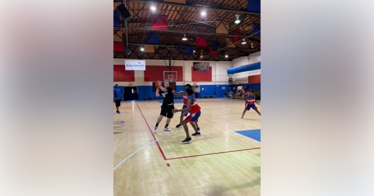 OPD officers participating in ‘Hoops & Badges’ basketball event