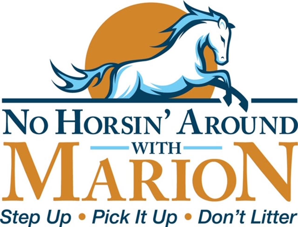 Marion County No Horsin Around with Marion litter logo
