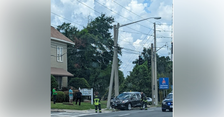 Vehicle crashes into utility pole on E Silver Springs Boulevard