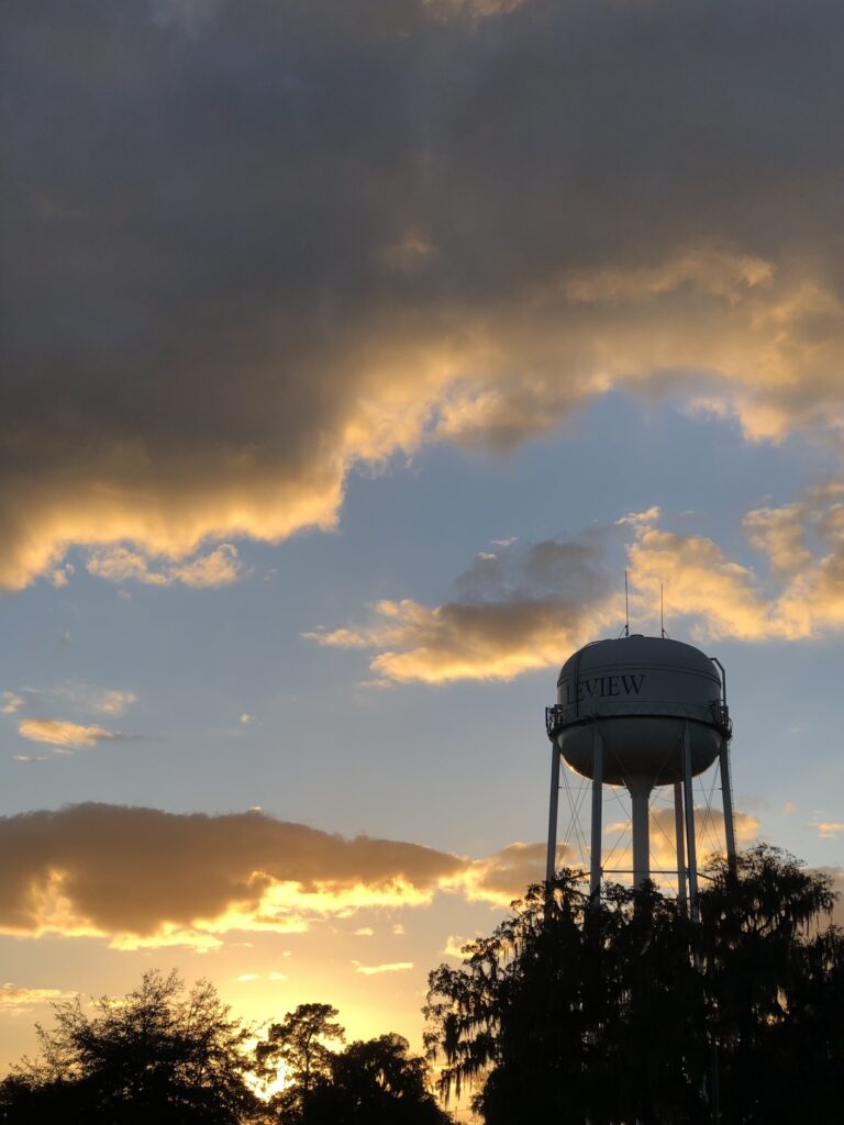 City Of Belleview Water Tower At Sunset