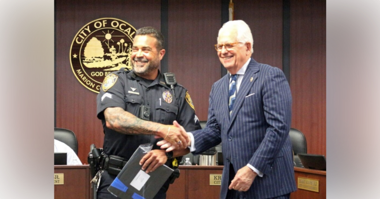 Ocala Police Department officer recognized for 25 years of service