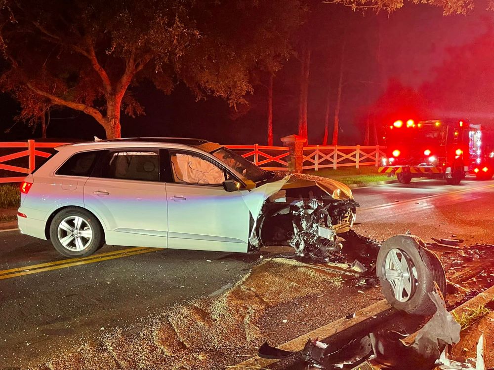 Ocala Fire Rescue Audi involved in SW 60 Street Road crash on August 29 2022