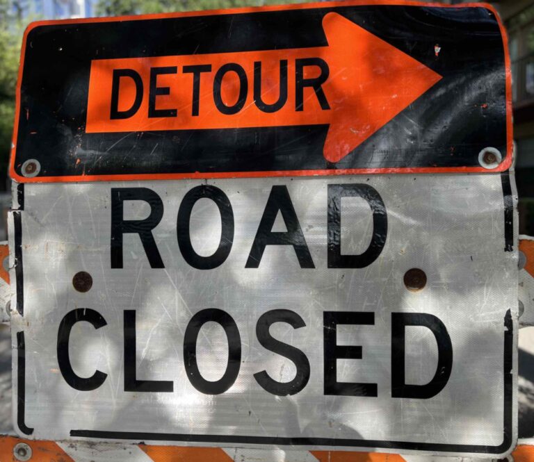 Temporary road closure on Spring Road for sewer and water line extensions