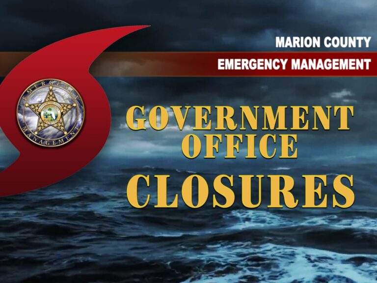 Marion County announces government office closures for Tropical Storm Nicole