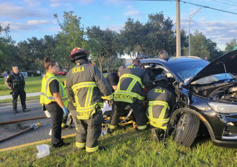 Passenger trauma alerted after two-vehicle crash on W Silver Springs Boulevard