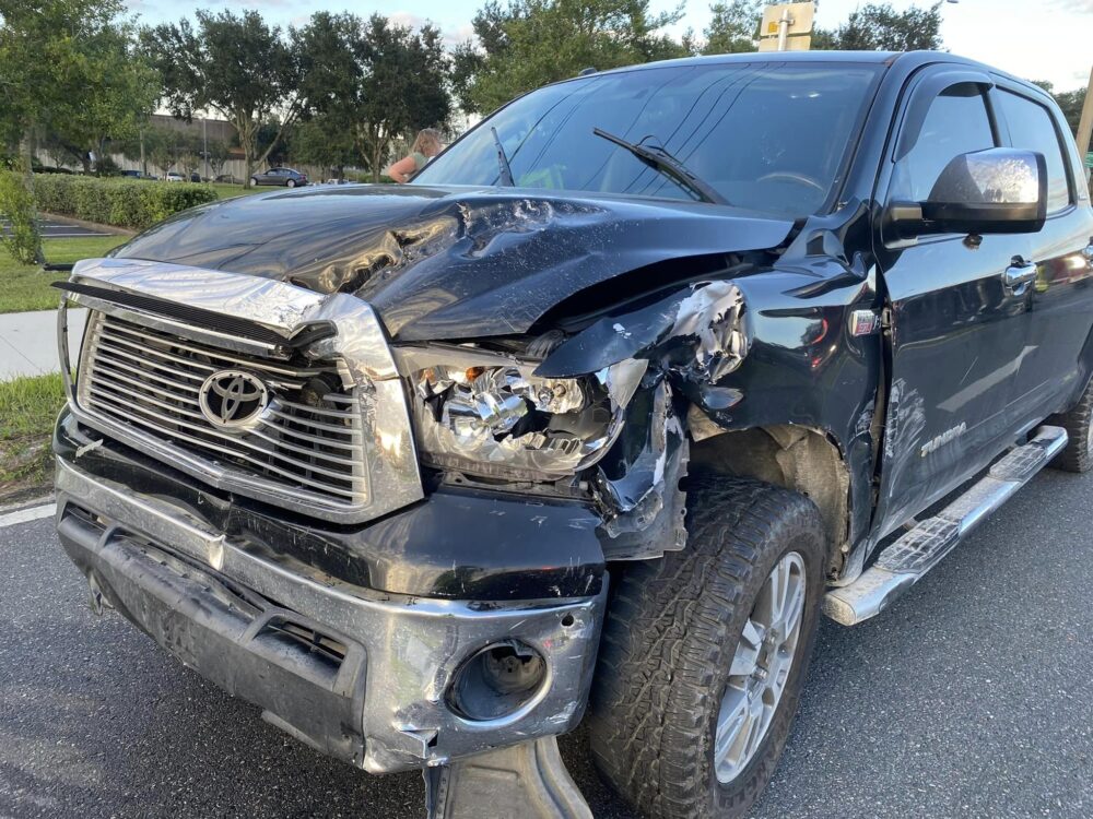 Pickup truck involved in crash on W Silver Springs Boulevard on September 30, 2022