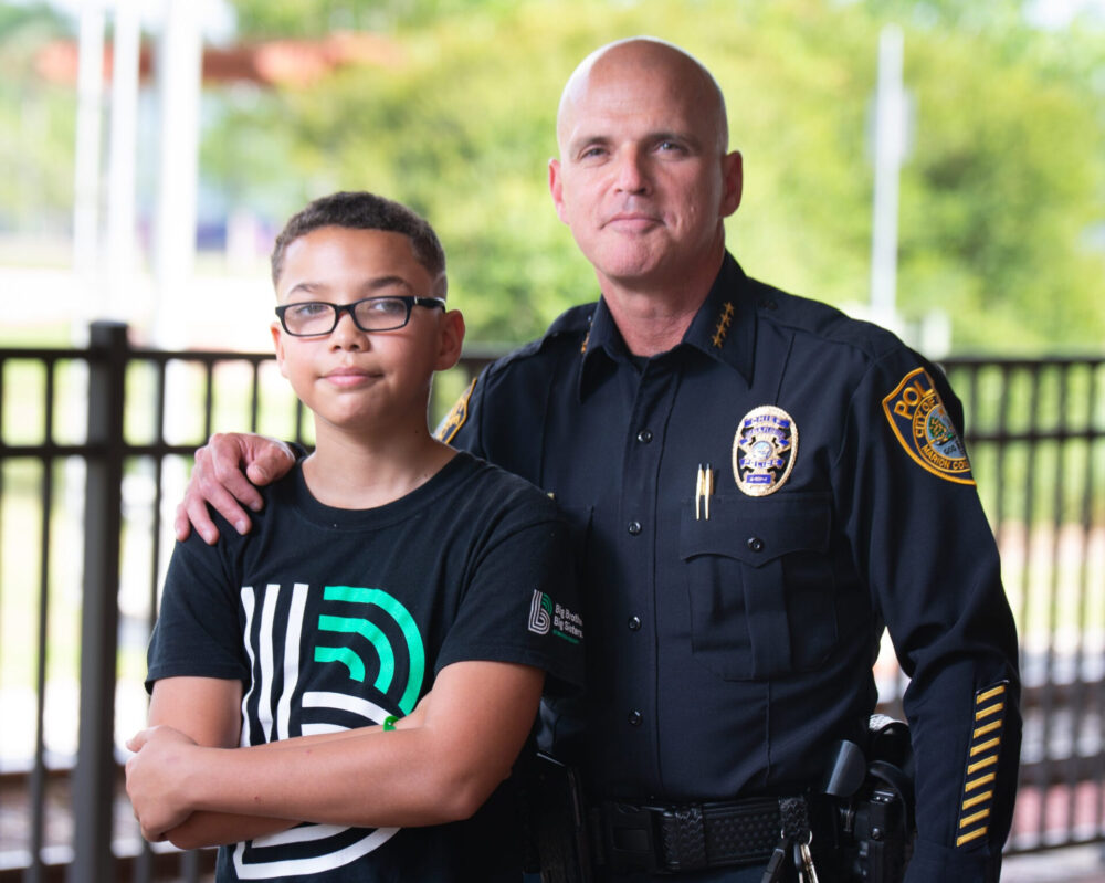 OPD Police Chief Mike Balken and Little Brother Michael