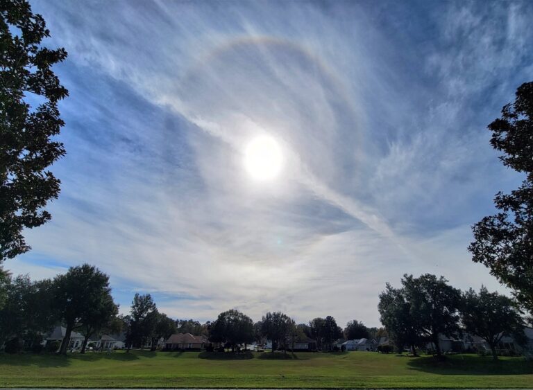 Beautiful Sun Halo Over Oak Run In Ocala