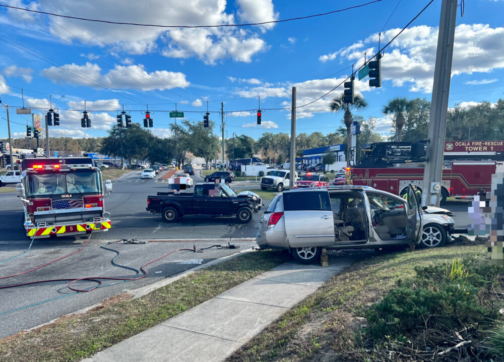 Ocala Fire Rescue two vehicle crash at NE 49th Terrace and State Road 40