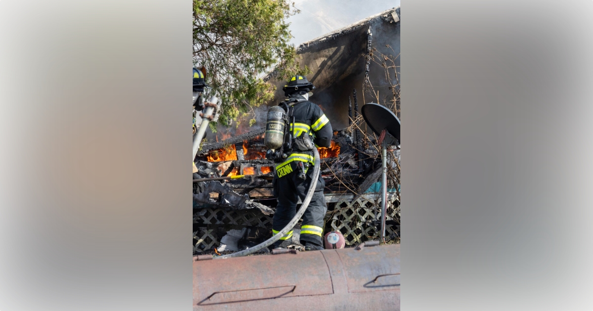 Marion County firefighters battle mobile home fire in Citra on February 2, 2023
