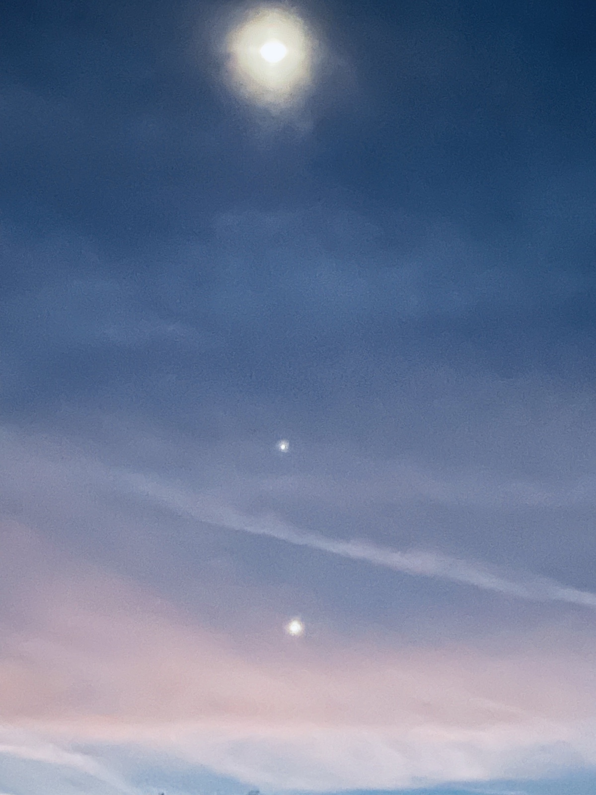 Moon, Venus And Jupiter Above Dunnellon