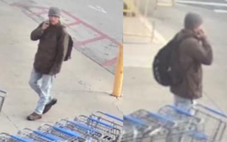 DPD vehicle theft at Walmart February 27 2023 person of interest merged photo from parking lot