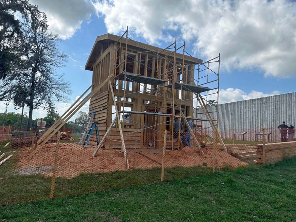 Fort King blacksmith shop construction progress photo March 2023 3 Fort King blacksmith shop construction progress photo March 2023 3