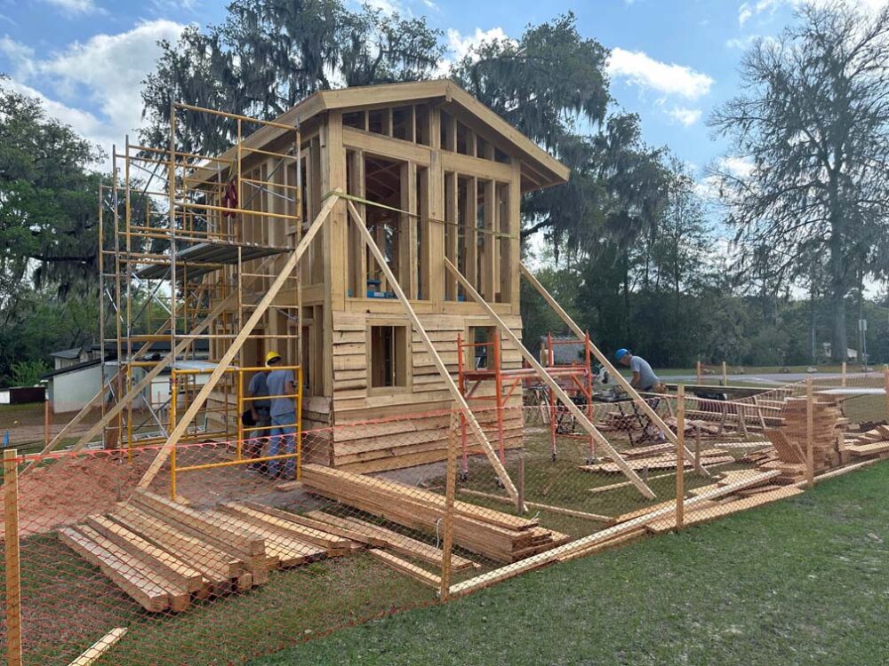 Fort King blacksmith shop construction progress photo March 2023 4 Fort King blacksmith shop construction progress photo March 2023 4