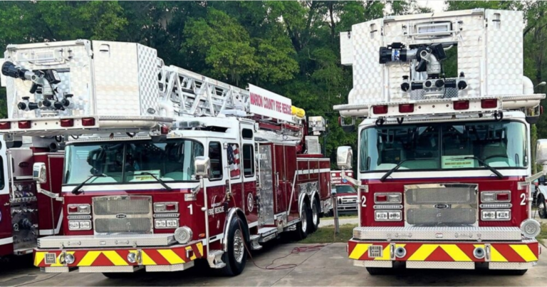 Marion County Fire Rescue welcomes two new platform fire trucks to fleet