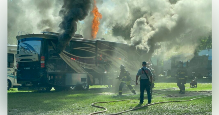Ocala firefighters battle RV fire in business parking lot 6