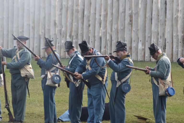 School of the Soldier at Fort King image of rifles being fired