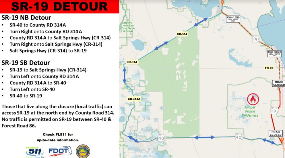 Marion County detour due to fire (May 17, 2023) FHP full image