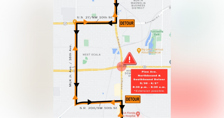 Construction to cause temporary lane closures near U.S. 441, State Road 40 intersection