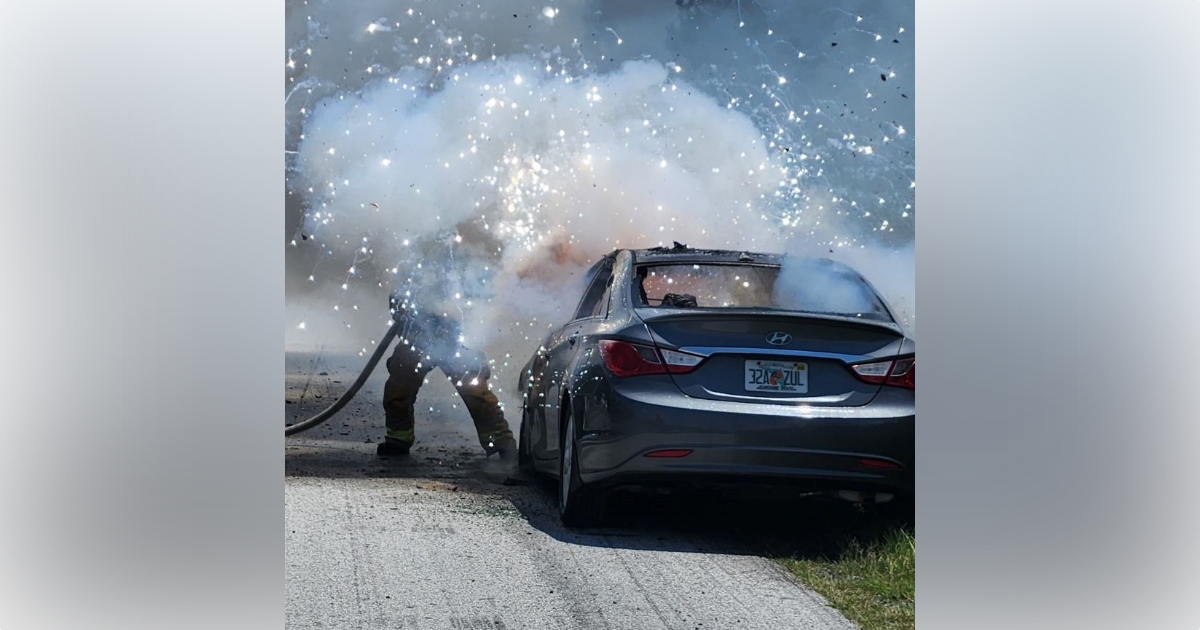 Car catches fire on I 75 in Marion County on June 25, 2023