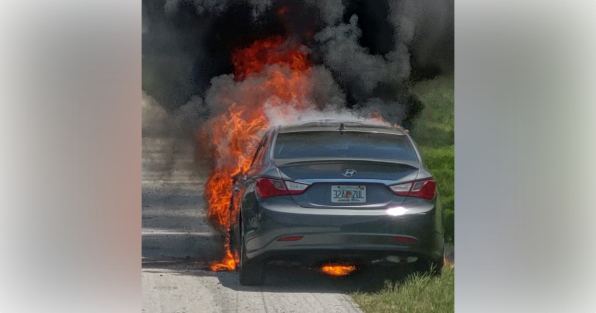 Car catches fire on I 75 in Marion County on June 25, 2023