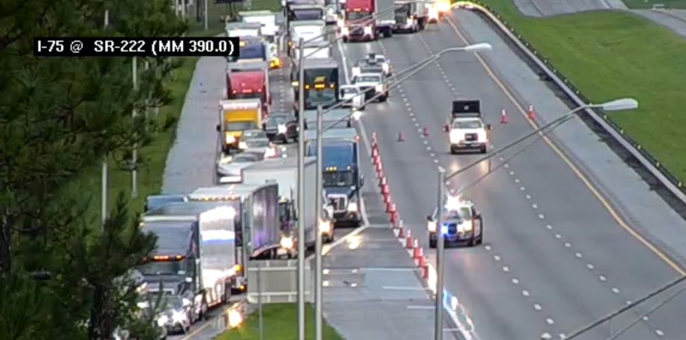 I 75 crash at mile marker 390 in Alachua (chemical spill) 6 20 23 traffic being rerouted at exit 390 I 75 crash at mile marker 390 in Alachua (chemical spill) 6 20 23 traffic being rerouted at exit 390