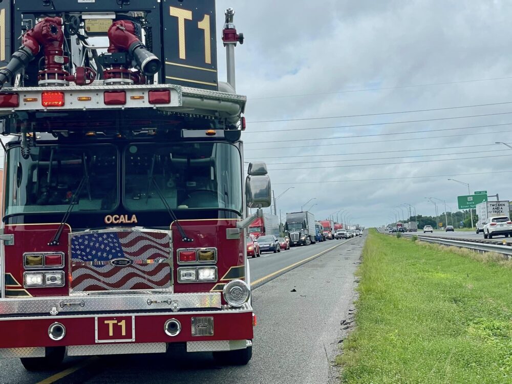 Afternoon crash on I 75 in Marion County on July 11, 2023 OFR on scene with traffic backed up