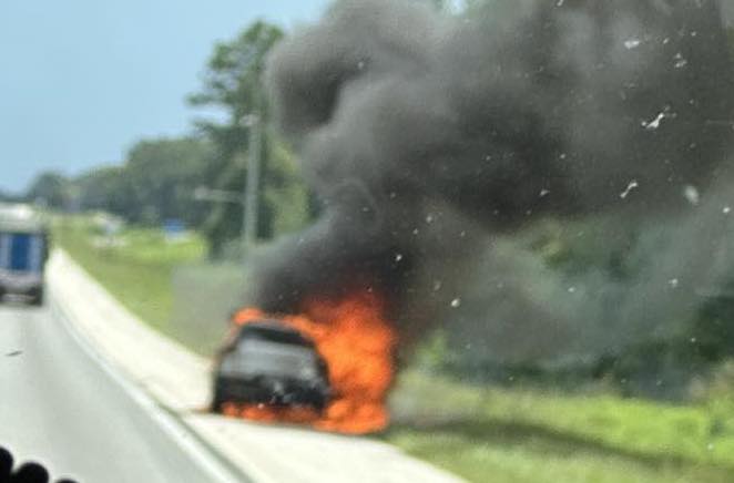 Car on fire along I 75 on July 29
