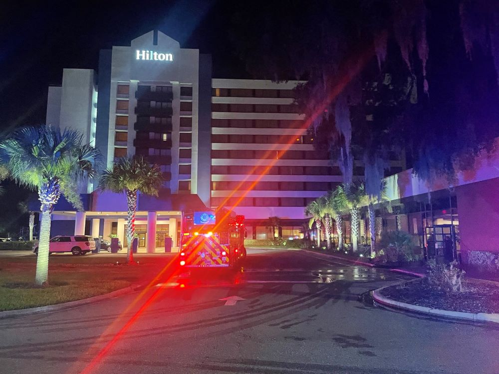Ocala Hilton fire on July 25, 2023 exterior of hotel