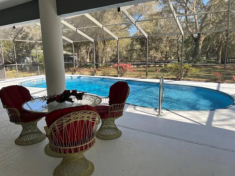 Pool and backyard at $2.1 million home for sale in Ocala