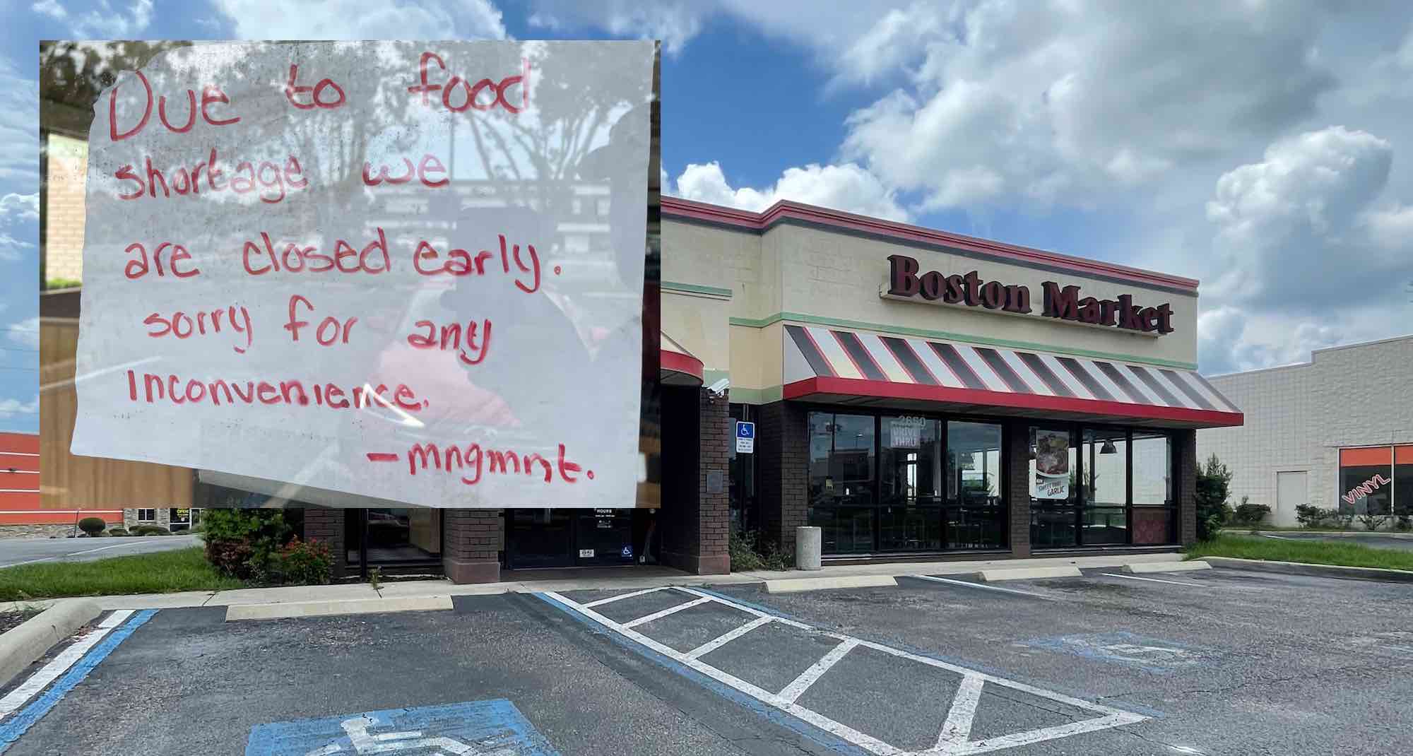 Ocala restaurant cites food shortages in early closure