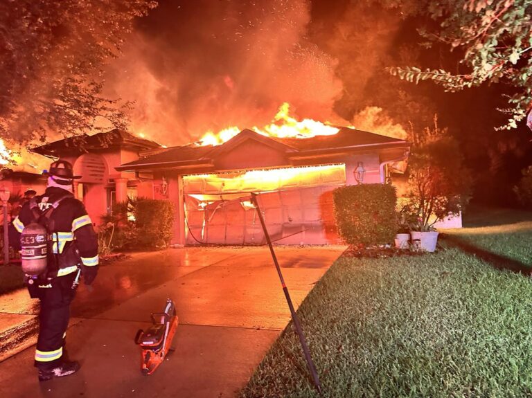Dunnellon home engulfed in flames on August 19, 2023 photo by Battalion Chief 5 3
