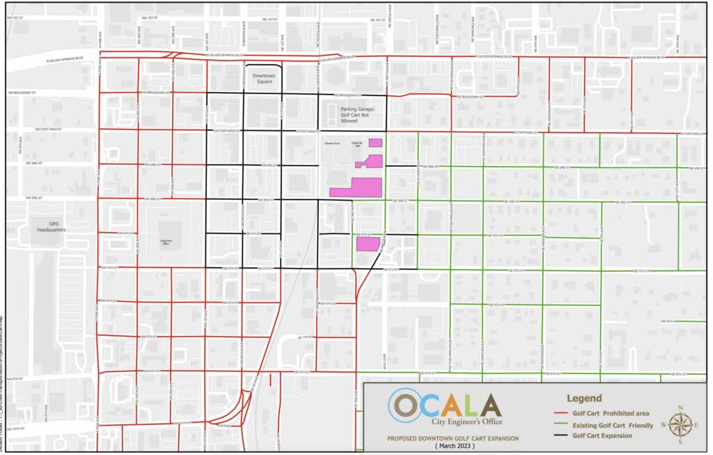 Ocala Golf Cart Map adopted in April 2023